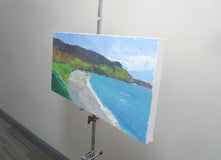 Original art for sale at UGallery.com | Bay, Ireland by Janet Dyer | $700 | acrylic painting | 12' h x 24' w | thumbnail 2