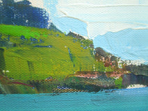 Original art for sale at UGallery.com | Bay, Ireland by Janet Dyer | $700 | acrylic painting | 12' h x 24' w | thumbnail 4