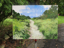 Original art for sale at UGallery.com | Beach Path by Janet Dyer | $975 | acrylic painting | 18' h x 24' w | thumbnail 3