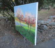 Original art for sale at UGallery.com | Blooming Trees by Janet Dyer | $975 | acrylic painting | 18' h x 24' w | thumbnail 2