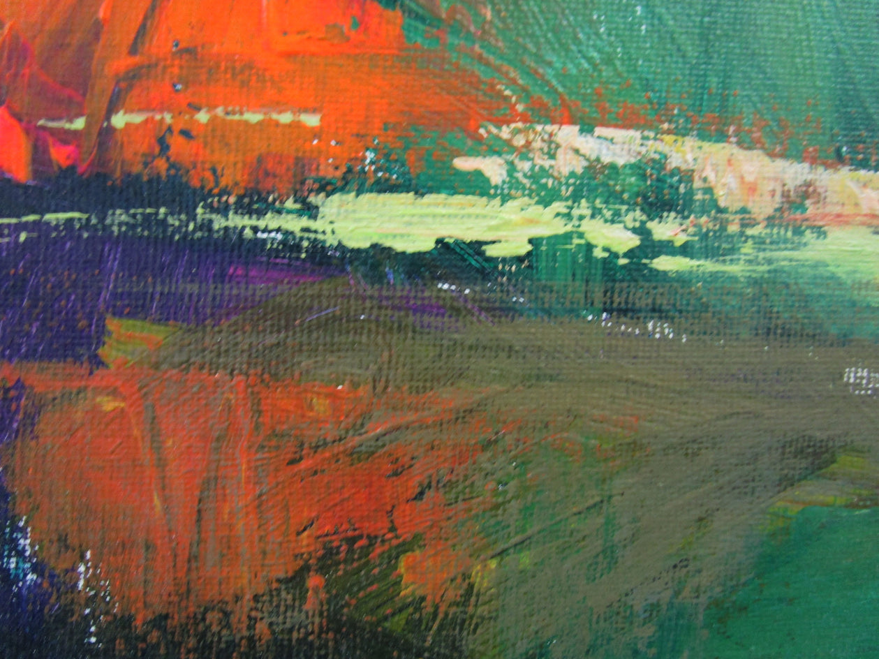 Bushes by Inlet by Janet Dyer |  Closeup View of Artwork 