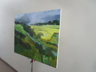 Cloudy Sky, Cotswolds by Janet Dyer |  Side View of Artwork 