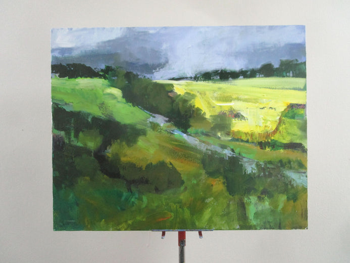 Cloudy Sky, Cotswolds by Janet Dyer |  Context View of Artwork 