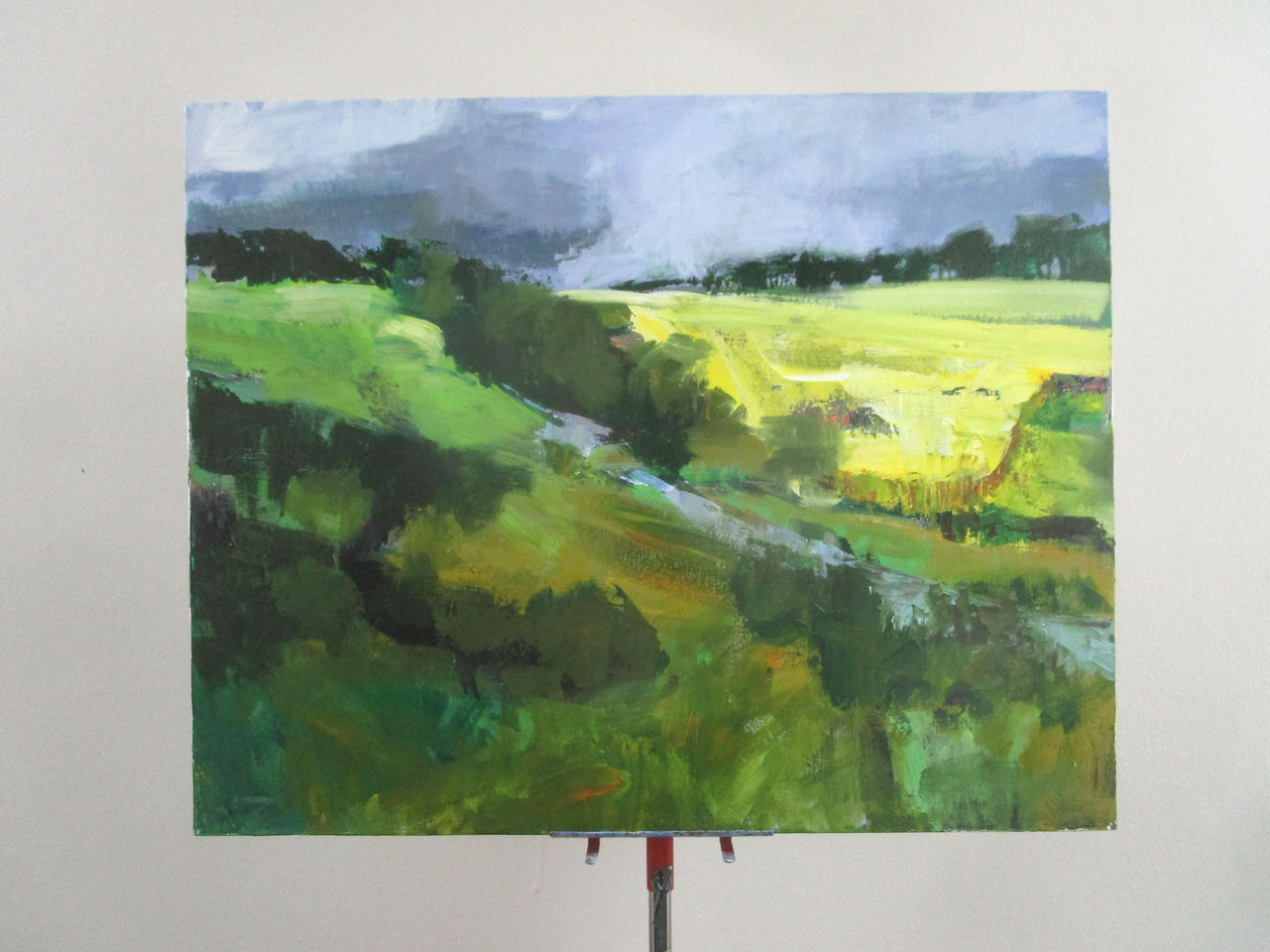 Cloudy Sky, Cotswolds by Janet Dyer |  Context View of Artwork 