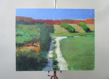 Original art for sale at UGallery.com | Downhill Path, Provence by Janet Dyer | $1,425 | acrylic painting | 22' h x 28' w | thumbnail 3