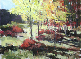 Original art for sale at UGallery.com | Edge of the Woods II by Janet Dyer | $1,000 | acrylic painting | 18' h x 24' w