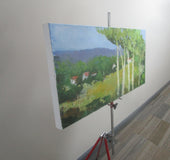 Original art for sale at UGallery.com | Field and Trees, France by Janet Dyer | $1,100 | acrylic painting | 15' h x 30' w | thumbnail 2