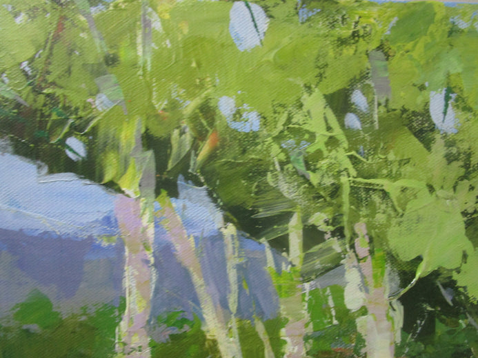 Field and Trees, France by Janet Dyer |   Closeup View of Artwork 