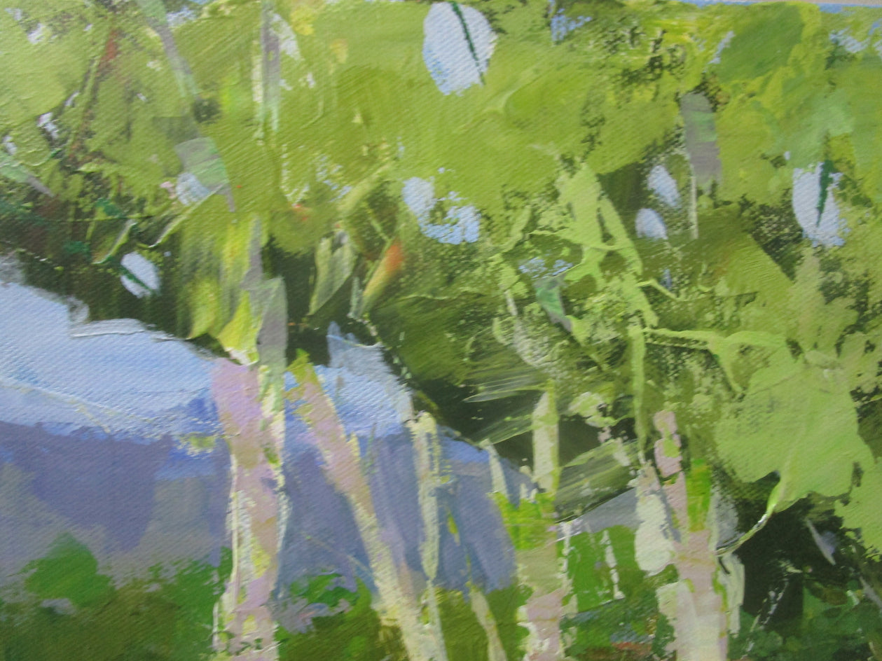 Field and Trees, France by Janet Dyer |  Closeup View of Artwork 