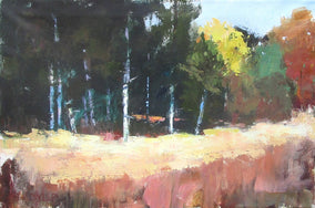 Original art for sale at UGallery.com | Forest Edge by Janet Dyer | $900 | acrylic painting | 16' h x 24' w