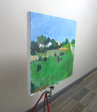 Original art for sale at UGallery.com | Hill Houses by Janet Dyer | $1,325 | acrylic painting | 24' h x 24' w | thumbnail 2