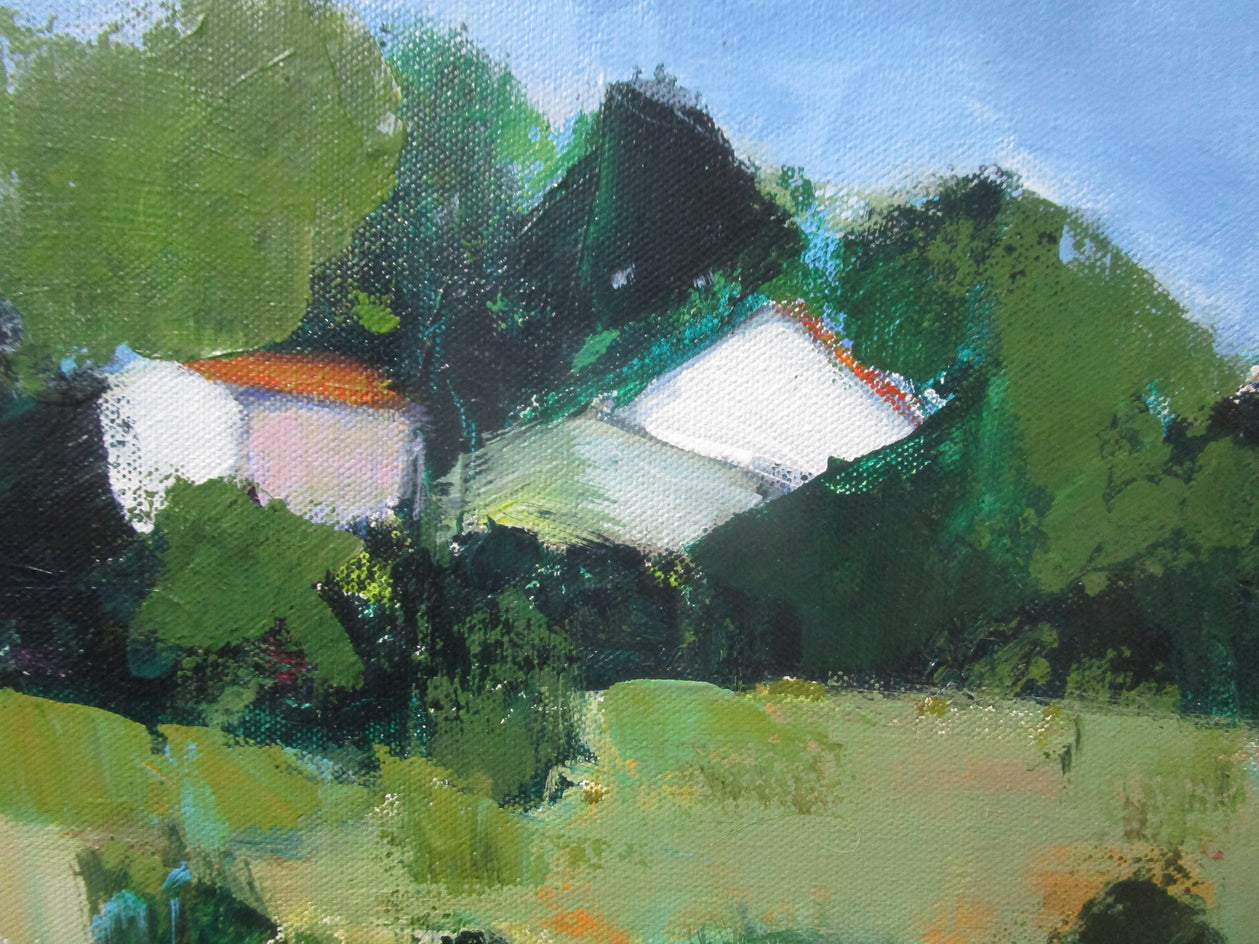Hill Houses by Janet Dyer |  Closeup View of Artwork 