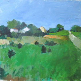 acrylic painting by Janet Dyer titled Hill Houses