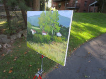 Original art for sale at UGallery.com | Houses by Field, Provence by Janet Dyer | $975 | acrylic painting | 18' h x 24' w | thumbnail 2