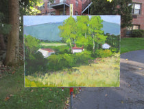 Original art for sale at UGallery.com | Houses by Field, Provence by Janet Dyer | $975 | acrylic painting | 18' h x 24' w | thumbnail 3