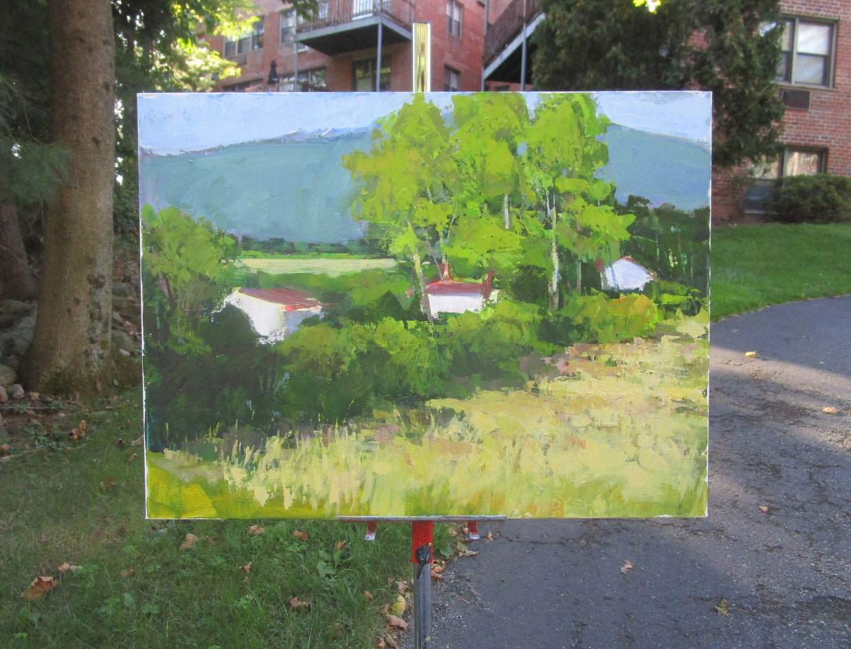 Houses by Field, Provence by Janet Dyer |  Context View of Artwork 