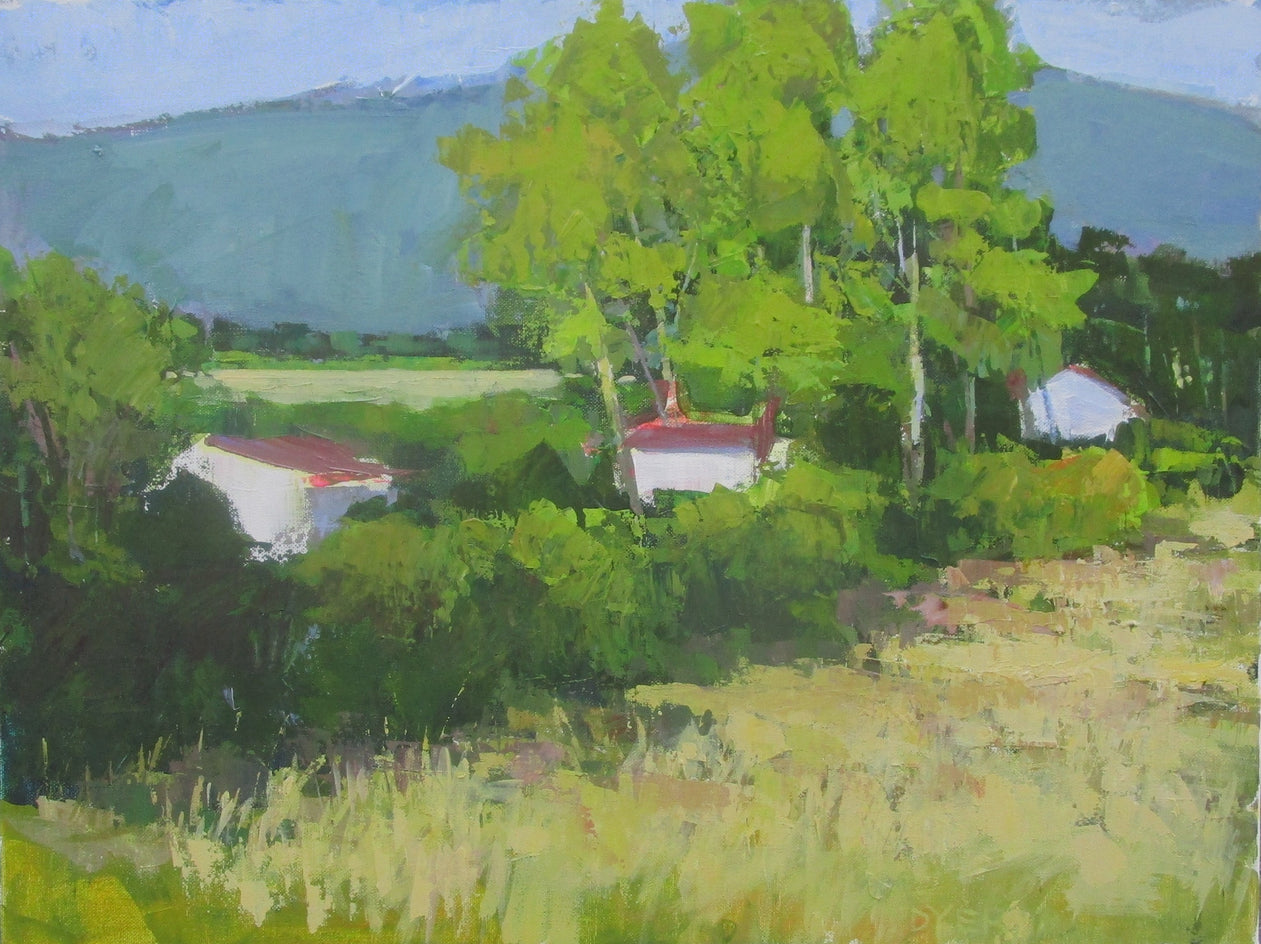 Houses by Field, Provence by Janet Dyer |  Artwork Main Image 