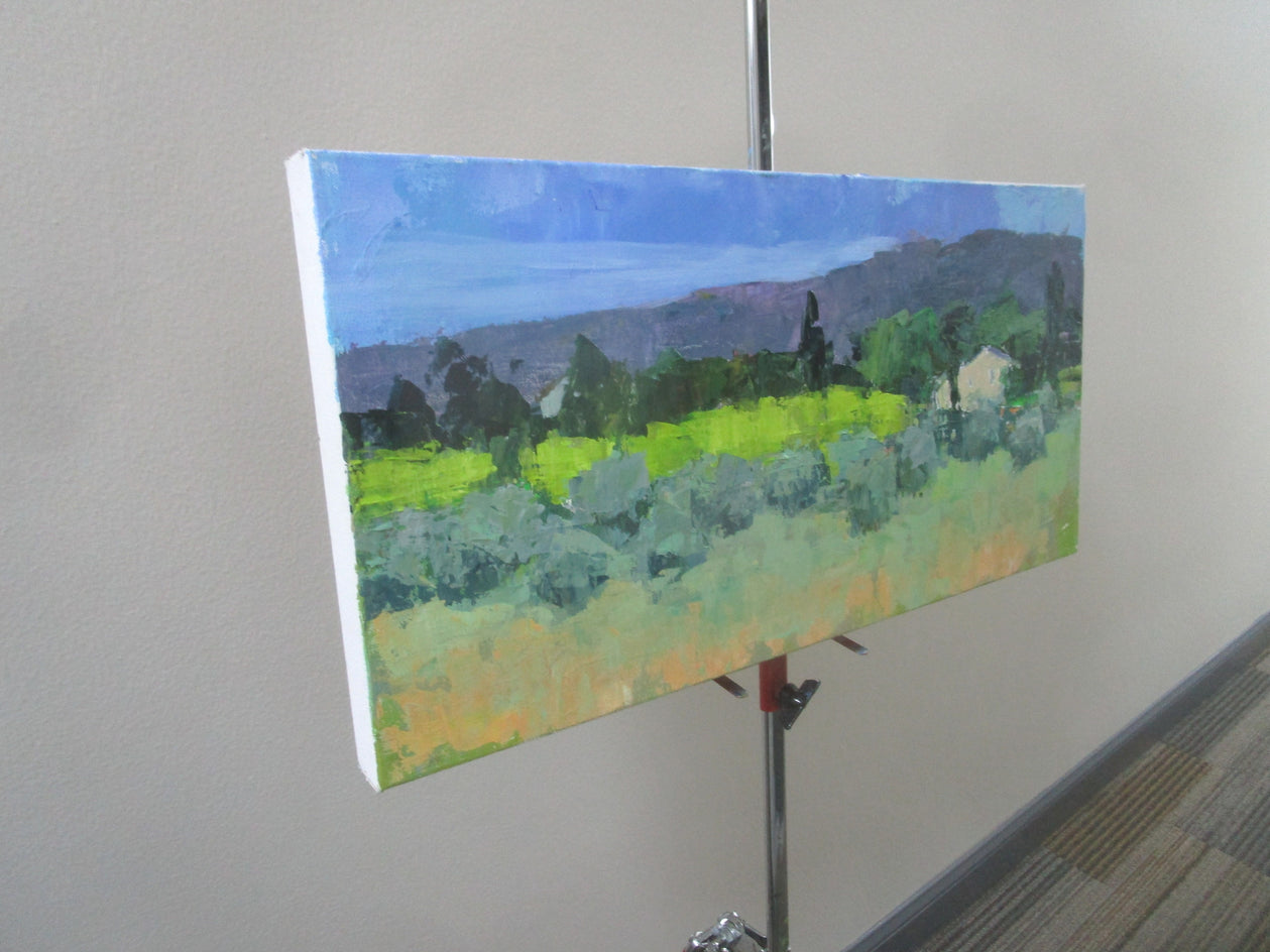 Houses by Olive Grove by Janet Dyer |  Side View of Artwork 