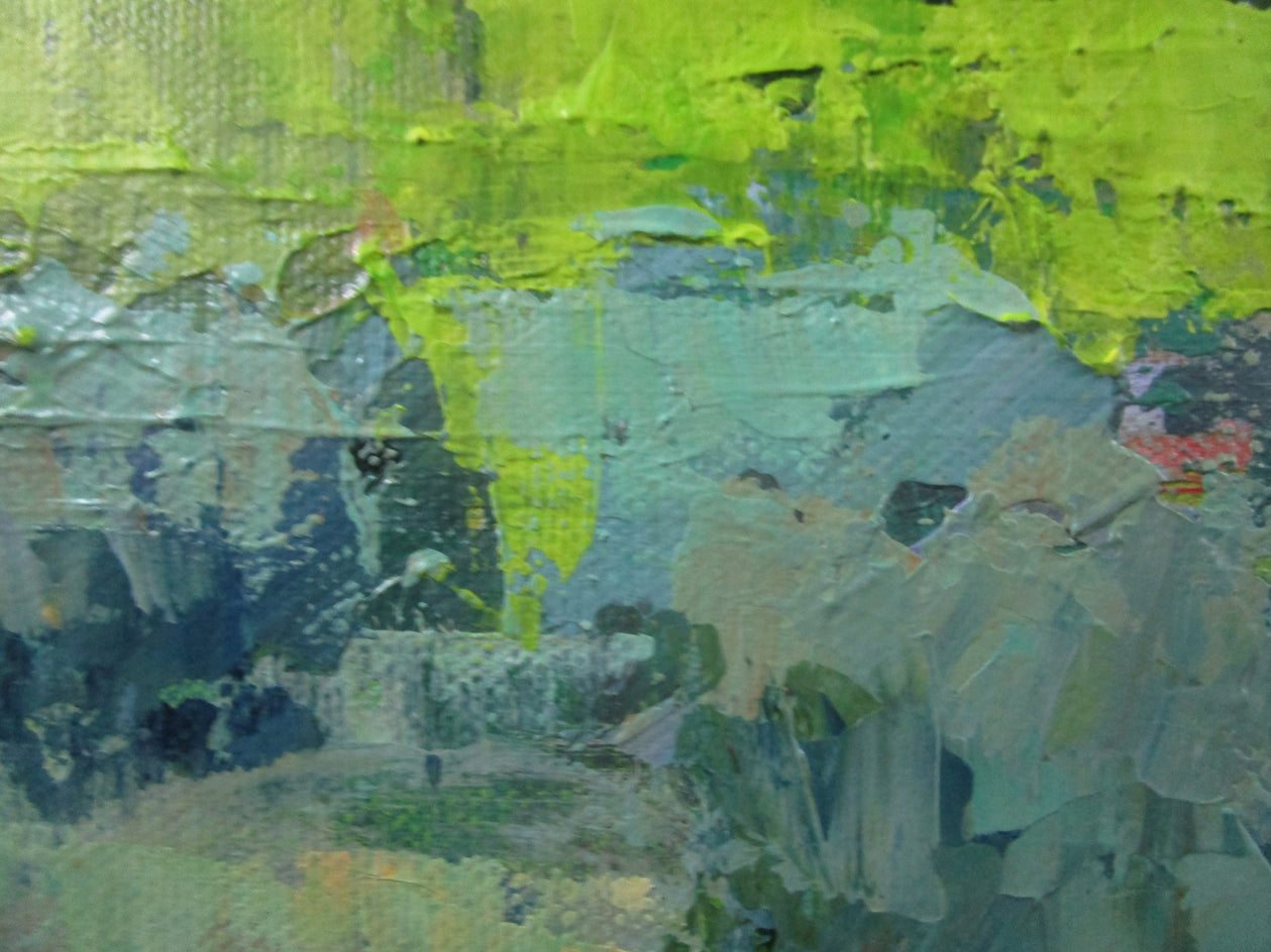 Houses by Olive Grove by Janet Dyer |  Closeup View of Artwork 
