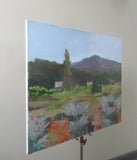 Original art for sale at UGallery.com | Houses in the Foothills by Janet Dyer | $1,625 | acrylic painting | 24' h x 30' w | thumbnail 2