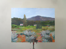 Original art for sale at UGallery.com | Houses in the Foothills by Janet Dyer | $1,625 | acrylic painting | 24' h x 30' w | thumbnail 3