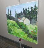 Original art for sale at UGallery.com | Houses on the Hillside by Janet Dyer | $975 | acrylic painting | 18' h x 24' w | thumbnail 2