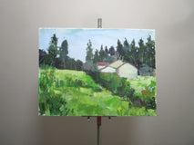 Original art for sale at UGallery.com | Houses on the Hillside by Janet Dyer | $975 | acrylic painting | 18' h x 24' w | thumbnail 3