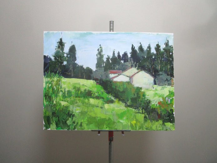 Houses on the Hillside by Janet Dyer |  Context View of Artwork 