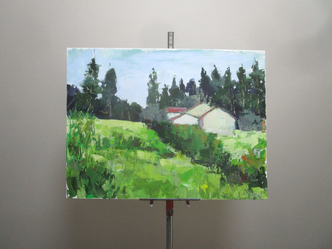 Houses on the Hillside by Janet Dyer |  Context View of Artwork 