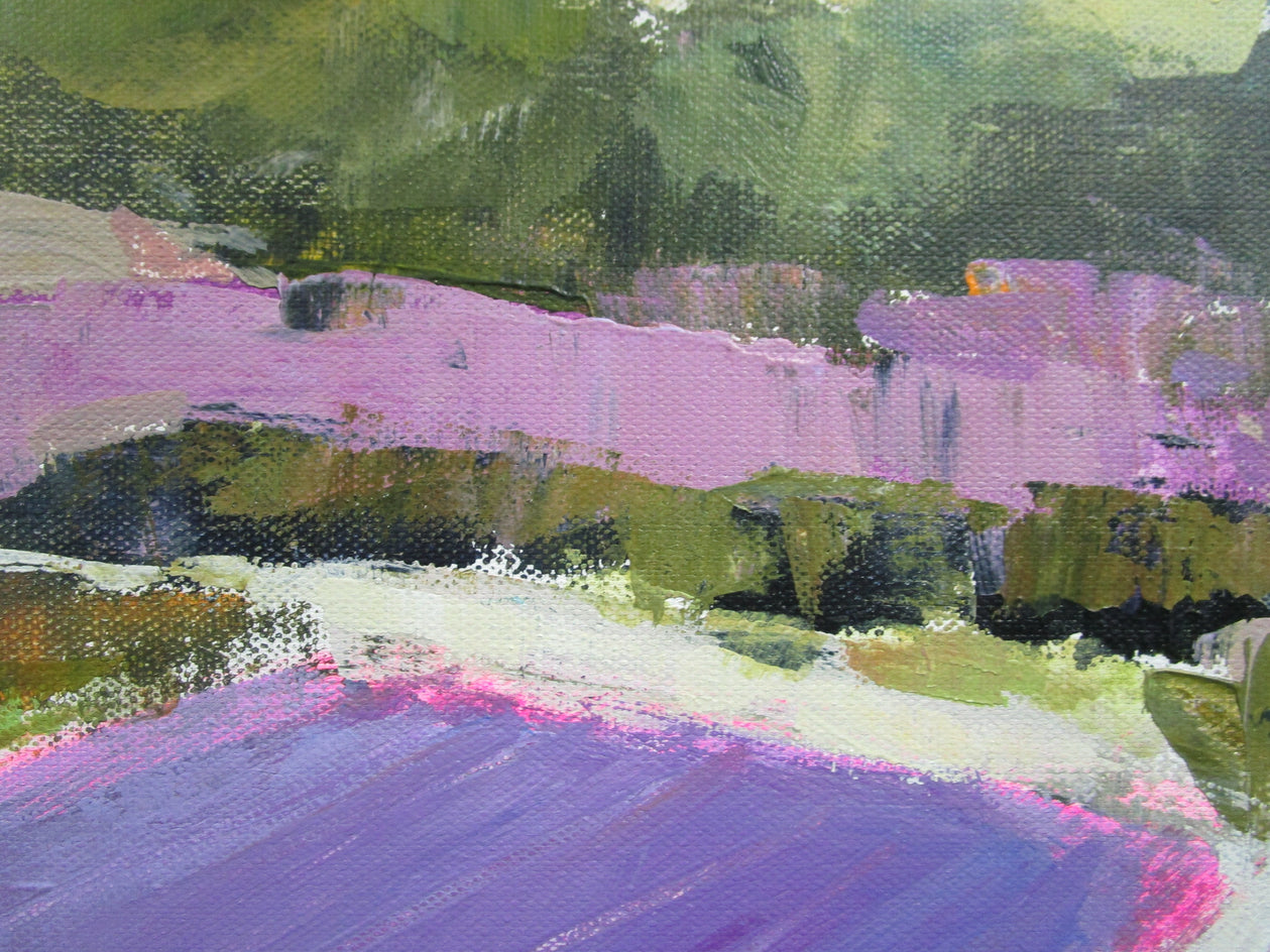 Lavender Farm, Provence by Janet Dyer |  Closeup View of Artwork 
