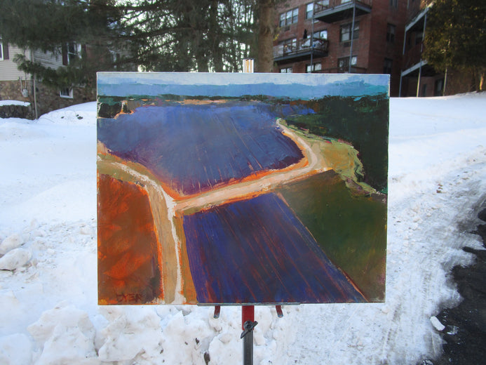 Lavender Fields from Above by Janet Dyer |  Context View of Artwork 