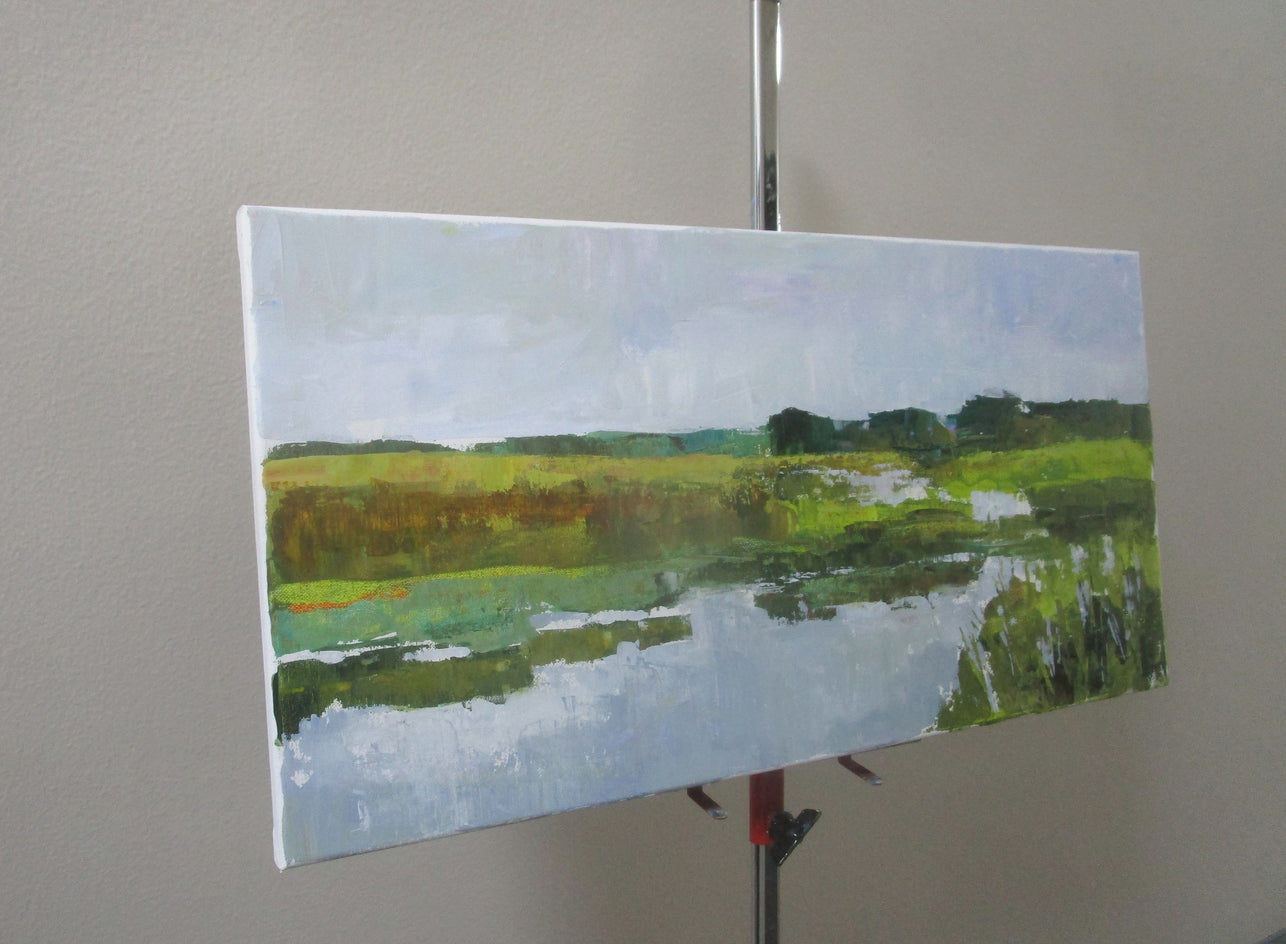 Marsh, Gray Day by Janet Dyer |  Side View of Artwork 