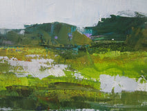 Original art for sale at UGallery.com | Marsh, Gray Day by Janet Dyer | $700 | acrylic painting | 12' h x 24' w | thumbnail 4
