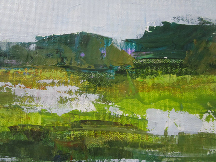 Marsh, Gray Day by Janet Dyer |   Closeup View of Artwork 