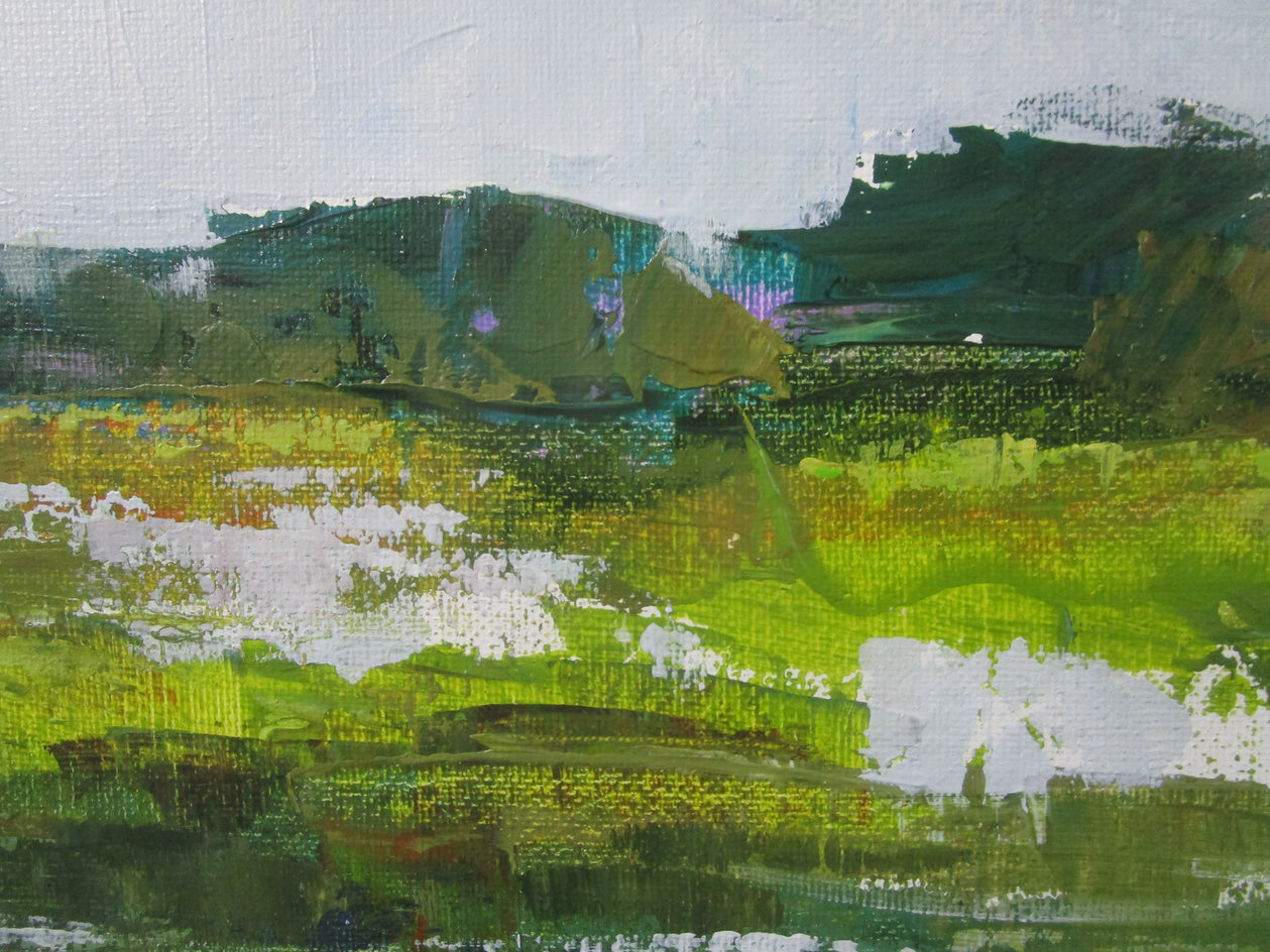 Marsh, Gray Day by Janet Dyer |  Closeup View of Artwork 