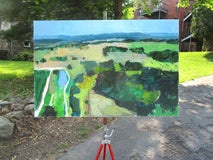 Original art for sale at UGallery.com | Midwestern Lake by Janet Dyer | $2,000 | acrylic painting | 24' h x 36' w | thumbnail 3