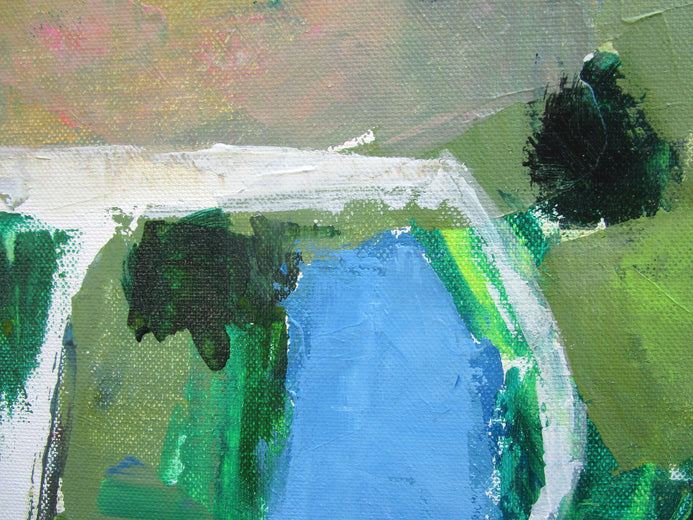 Midwestern Lake by Janet Dyer |   Closeup View of Artwork 