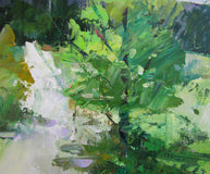 Original art for sale at UGallery.com | Mountain Path II by Janet Dyer | $500 | acrylic painting | 14' h x 14' w | thumbnail 4