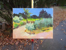 Original art for sale at UGallery.com | Olive Trees by Curved Path by Janet Dyer | $475 | acrylic painting | 12' h x 16' w | thumbnail 3