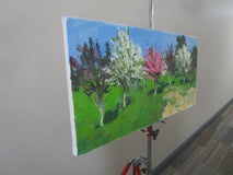 Original art for sale at UGallery.com | Orchard by Janet Dyer | $725 | acrylic painting | 12' h x 24' w | thumbnail 2
