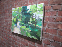 Original art for sale at UGallery.com | Path in Nature Preserve by Janet Dyer | $975 | acrylic painting | 18' h x 24' w | thumbnail 2