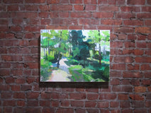Original art for sale at UGallery.com | Path in Nature Preserve by Janet Dyer | $975 | acrylic painting | 18' h x 24' w | thumbnail 3