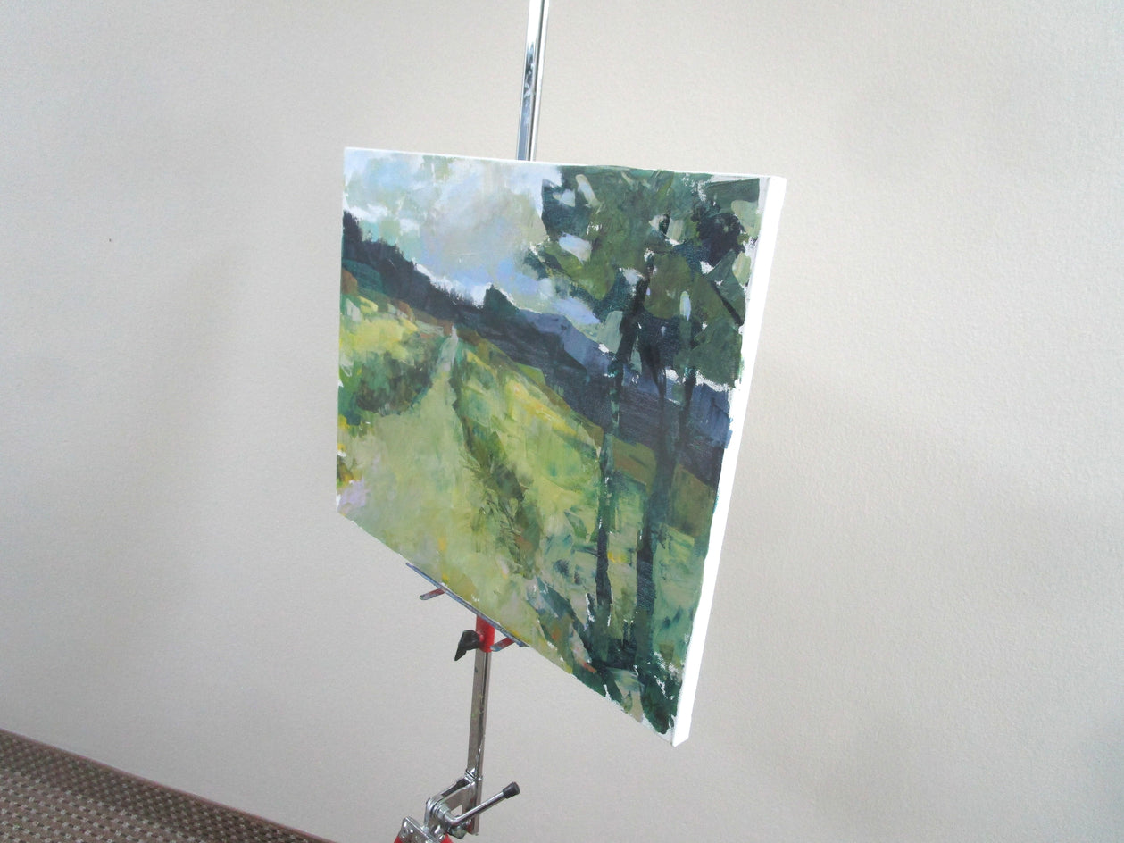 Path Toward Mountains, Provence by Janet Dyer |  Side View of Artwork 