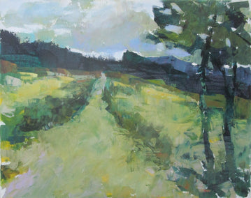 acrylic painting by Janet Dyer titled Path Toward Mountains, Provence