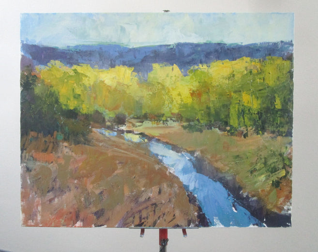 River and Mountains by Janet Dyer |  Context View of Artwork 