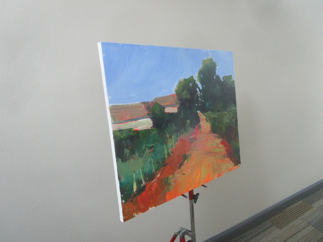 Side Road, France by Janet Dyer |  Side View of Artwork 