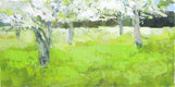 Original art for sale at UGallery.com | Spring Trees in the Grass by Janet Dyer | $675 | acrylic painting | 12' h x 24' w | thumbnail 1
