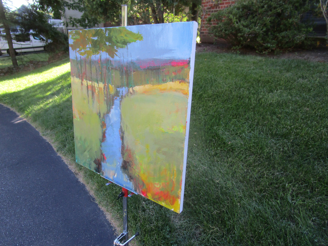 Stream by Janet Dyer |  Side View of Artwork 