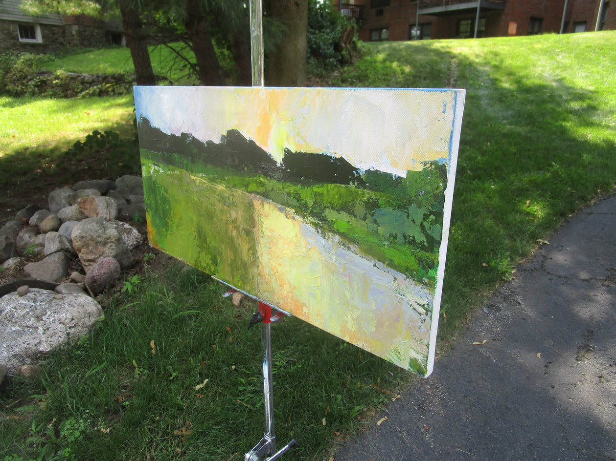 Sun on the Marsh by Janet Dyer |  Side View of Artwork 