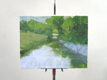 Original art for sale at UGallery.com | Sun Upstream by Janet Dyer | $625 | acrylic painting | 14' h x 18' w | thumbnail 3